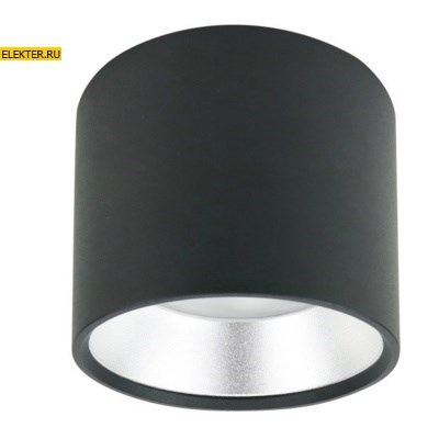 OL8 GX53 BK/SL Подсветка ЭРА Накладной под лампу Gx53, алюминий, цвет черный+серебро арт Б0048540 - фото 17054