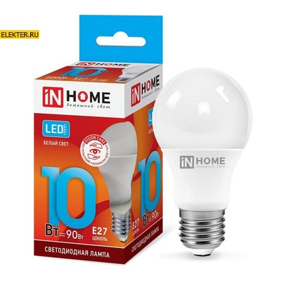 Лампа светодиодная LED-A60-VC 10Вт 230В Е27 4000К 900Лм "Груша" IN HOME арт 4690612020211 - фото 18507
