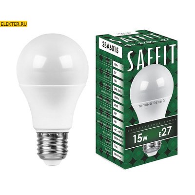 Лампа светодиодная Feron SAFFIT SBA6015 "Шар" E27 15W 2700K арт 55010 - фото 18734