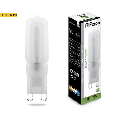 Лампа светодиодная Feron LB-431 G9 7W 4000K арт 25756 - фото 18757