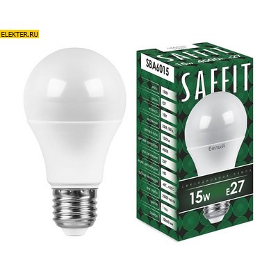 Лампа светодиодная Feron SAFFIT SBA6015 "Шар" E27 15W 4000K арт 55011 - фото 18774