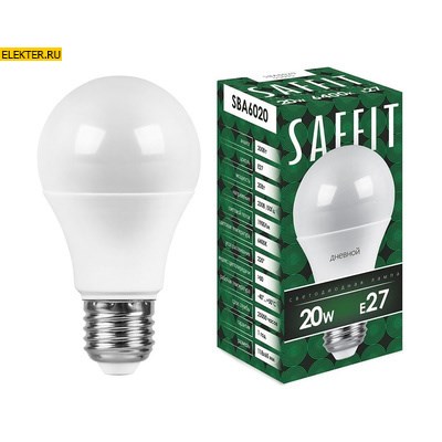 Лампа светодиодная Feron SAFFIT SBA6020 "Шар" E27 20W 6400K арт 55015 - фото 18849