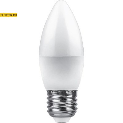 Лампа светодиодная Feron LB-570 "Свеча" E27 9W 4000K арт 25937 - фото 18903