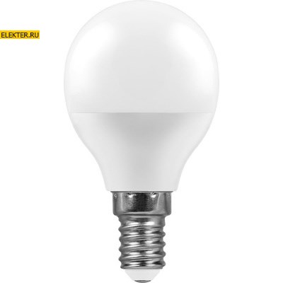 Лампа светодиодная Feron LB-95 "Шарик" E14 7W 6400K арт 25480 - фото 19030