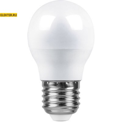 Лампа светодиодная Feron LB-95 "Шарик" E27 7W 6400K арт 25483 - фото 19036