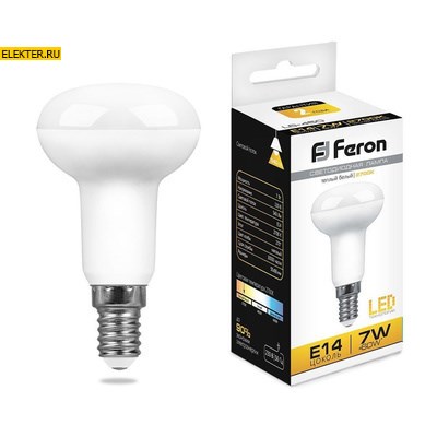 Лампа светодиодная Feron LB-450 E14 7W 2700K рефлекторная "Гриб" арт 25513 - фото 19050