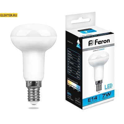 Лампа светодиодная Feron LB-450 E14 7W 6400K рефлекторная "Гриб" арт 25515 - фото 19052
