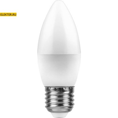 Лампа светодиодная Feron LB-97 "Свеча" E27 7W 4000K арт 25759 - фото 19118