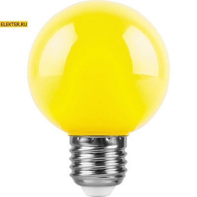 Лампа светодиодная Feron LB-371 "Шар" E27 3W желтый арт 25904 - фото 19236