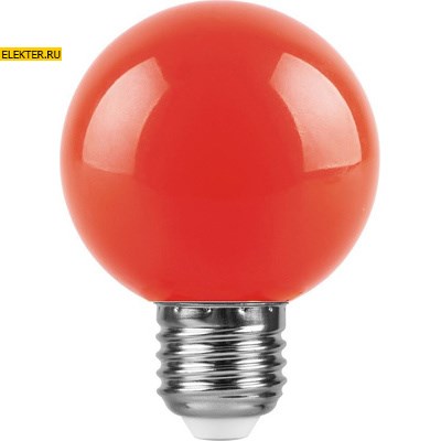 Лампа светодиодная Feron LB-371 "Шар" E27 3W красный арт 25905 - фото 19238