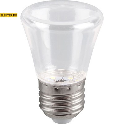 Лампа светодиодная Feron LB-372 "Колокольчик" прозрачный E27 1W 6400K арт 25908 - фото 19244