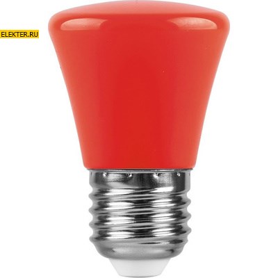 Лампа светодиодная Feron LB-372 "Колокольчик" E27 1W красный арт 25911 - фото 19249