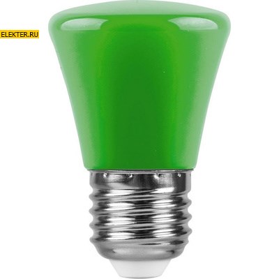 Лампа светодиодная Feron LB-372 "Колокольчик" E27 1W зеленый арт 25912 - фото 19251