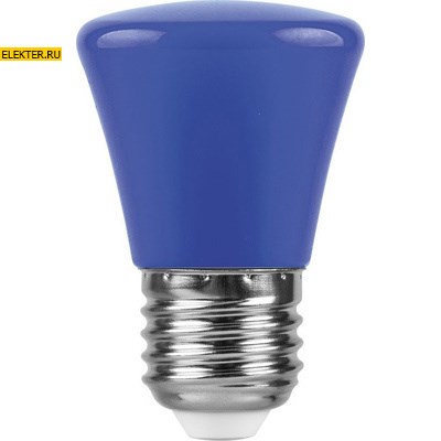 Лампа светодиодная Feron LB-372 "Колокольчик" E27 1W синий арт 25913 - фото 19253