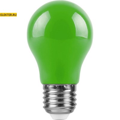 Лампа светодиодная Feron LB-375 E27 3W зеленый "Шарик" арт 25922 - фото 19259