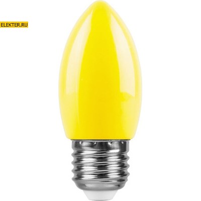 Лампа светодиодная Feron LB-376 "Свеча" E27 1W желтый арт 25927 - фото 19266