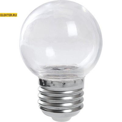 Лампа светодиодная Feron LB-37 "Шарик" прозрачный E27 1W 2700K арт 38119 - фото 19455
