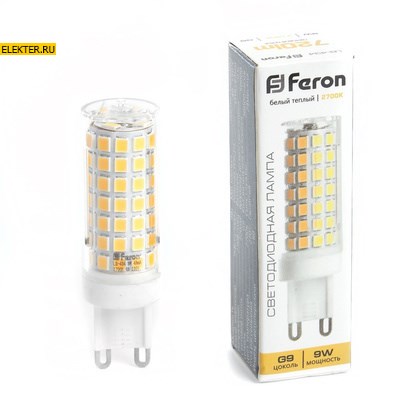 Лампа светодиодная Feron LB-434 G9 9W 2700K арт 38146 - фото 19486