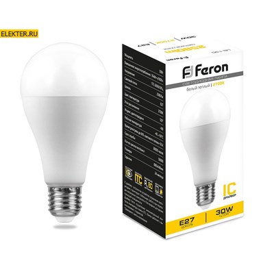 Лампа светодиодная Feron LB-130 "Шар" E27 30W 2700K арт 38194 - фото 19533