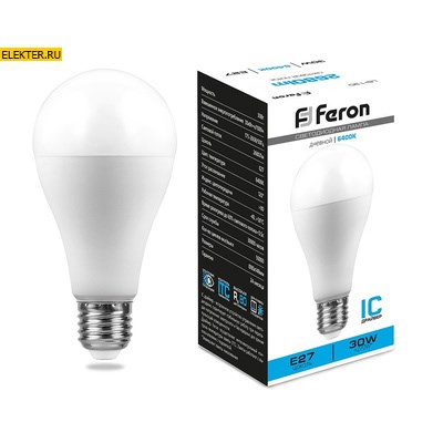 Лампа светодиодная Feron LB-130 "Шар" E27 30W 6400K арт 38196 - фото 19535
