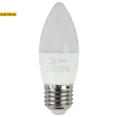 Лампа светодиодная ЭРА RED LINE ECO LED B35-6w-840-E27 "Свеча"  арт Б0020621 - фото 20120