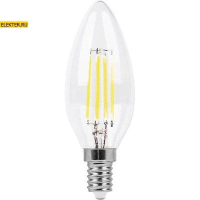 Лампа филаментная светодиодная Feron LB-73 "Свеча" E14 9W 2700K арт 25956 - фото 20316