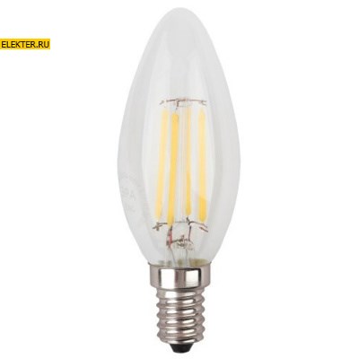 Лампа филаментная светодиодная ЭРА F-LED B35-7w-827-E14 "Свеча" арт Б0027942 - фото 20479