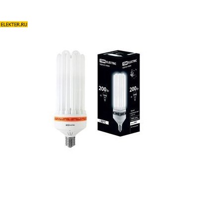 Лампа энергосберегающая КЛЛ-8U-200Вт-6500К–Е40 (125х363 мм) TDM арт SQ0323-0084 - фото 34146
