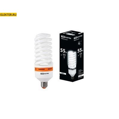 Лампа энергосберегающая КЛЛ-FS-55Вт-2700К–Е27 (73х218 мм) TDM арт SQ0323-0127 - фото 34538