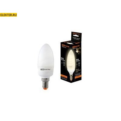 Лампа энергосберегающая КЛЛ-С-11Вт-2700К–Е14 (mini) TDM арт SQ0323-0134 - фото 34908
