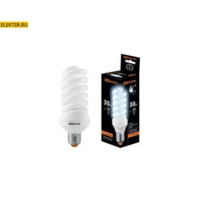 Лампа энергосберегающая КЛЛ-FS-30Вт-4000К–Е27 (60х161 мм) TDM арт SQ0323-0020 - фото 35800