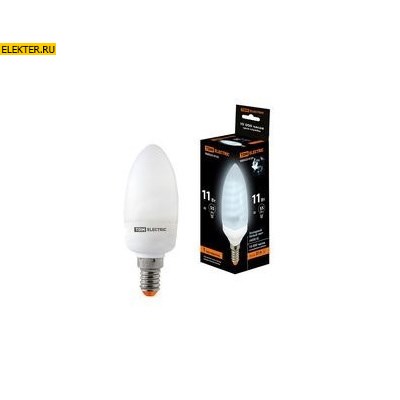 Лампа энергосберегающая КЛЛ-С-11Вт-4000К–Е14 (mini) TDM арт SQ0323-0135 - фото 35826