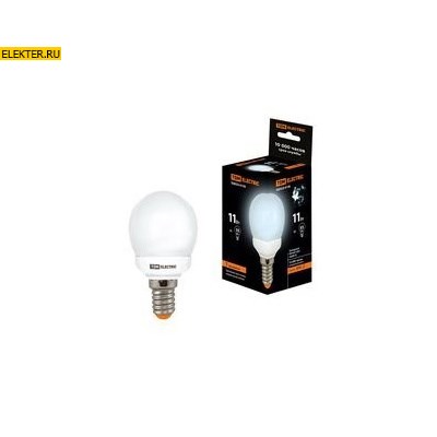 Лампа энергосберегающая КЛЛ-G45-11Вт-4000К–Е14 TDM арт SQ0323-0156 - фото 36027
