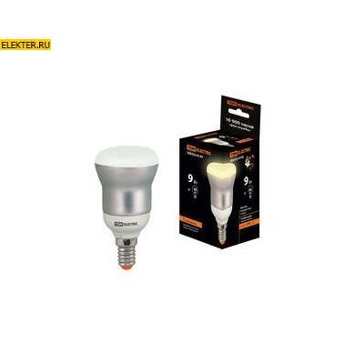 Лампа энергосберегающая КЛЛ- RM50 FR-9Вт-2700К–Е14 TDM арт SQ0323-0145 - фото 36688