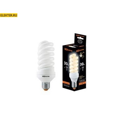 Лампа энергосберегающая КЛЛ-FS-30Вт-2700К–Е27 (60х161 мм) TDM арт SQ0323-0014 - фото 36791