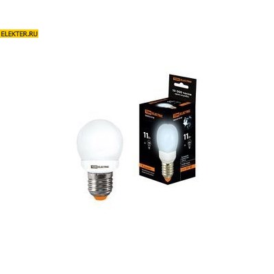 Лампа энергосберегающая КЛЛ-G45-11Вт-4000К–Е27 TDM арт SQ0323-0158 - фото 36842