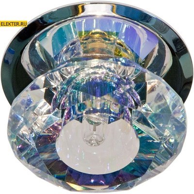 Светильник потолочный, JC G4 с многоцветным стеклом, хром, с лампой, JD83S-MC арт 17270 - фото 5984