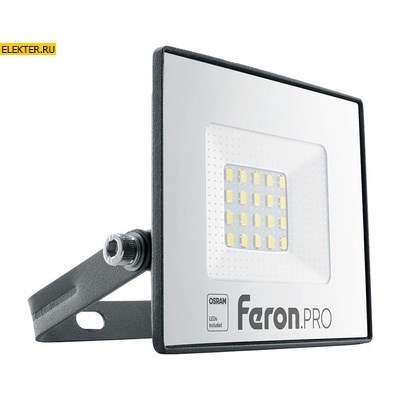 LL-1000 Feron.PRO 41538 Светодиодный прожектор IP65 20W 6400K - фото 8873