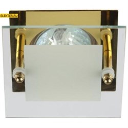 KL16 GD Светильник ЭРА литой "с квадратным стеклом" MR16,12V, 50W золото арт. Б0005222