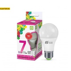 Лампа светодиодная LED-A60-standard 7Вт 230В Е27 6500К 630Лм "Груша" ASD арт 4690612018997