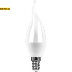 Лампа светодиодная Feron LB-97 "Свеча на ветру" E14 7W 2700K арт 25760