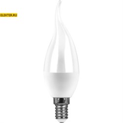 Лампа светодиодная Feron LB-97 "Свеча на ветру" E14 7W 6400K арт 38135