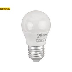 Светодиодная лампочка Е27 8Вт 2700К "Шар"ЭРА LED P45-8w-827-E27 ECO теплый свет арт Б0030024 Б0030024