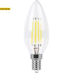 Лампа филаментная светодиодная Feron LB-58 "Свеча" E14 5W 2700K арт 25572