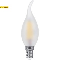 Лампа филаментная светодиодная Feron LB-67 "Свеча на ветру" E14 7W 2700K арт. 25786