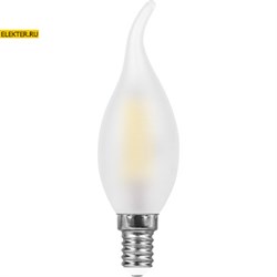 Лампа филаментная светодиодная Feron LB-74 "Свеча на ветру" E14 9W 2700K арт 25959