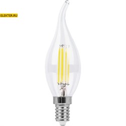 Лампа филаментная светодиодная Feron LB-714 "Свеча на ветру" E14 11W 4000K арт. 38012