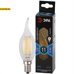 Лампа филаментная светодиодная F-LED BXS-11W-840-E14 ЭРА "Свеча на ветру" 11Вт E14 арт. Б0047002