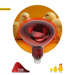 Инфракрасная лампа для обогрева животных и освещения 150Вт Е27 ИКЗК 230-150 R127 ЭРА арт. Б0055441