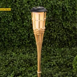 Светильник уличный ЭРА ERASF22-24 Факел бамбук на солнечных батареях садовый 56 см арт Б0053382